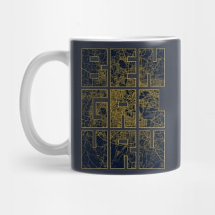 Bengaluru, India City Map Typography - Gold Art Deco Mug